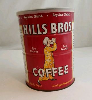 Vintage Coffee Can Tin Hills Bros Coffee Can Advertising San Francisco 1963