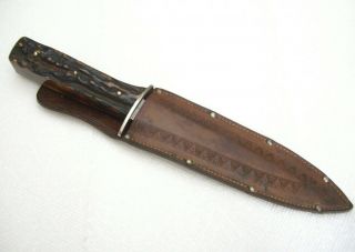 Antique Vintage Rare J Russell Co Green River Hunting Bowie Knife & Sheath