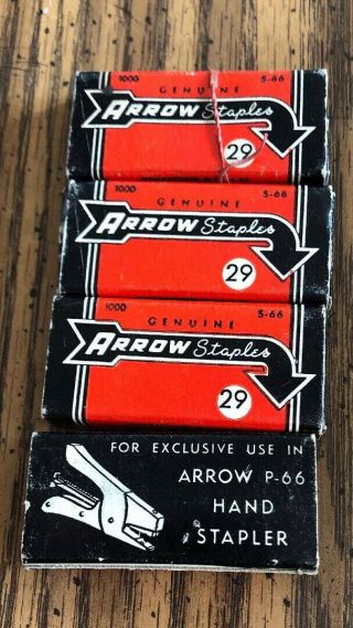 Vintage Arrow Staples For Arrow P - 66 Hand Stapler 4 Boxes