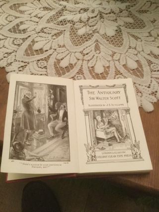 Antique " The Antiquary " Sir Walter Scott Illustrated Hardback Book