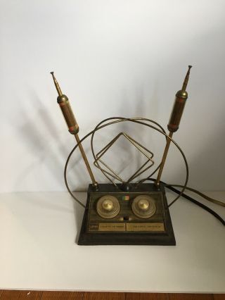 Awesome Vintage Jfd Uhf Vhf Fm Tv Antenna Rabbit Ears Steampunk Atomic Space Age