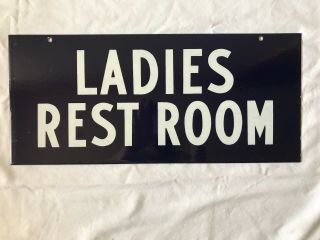 Antique Vintage Double Sided Womens Restroom Sign