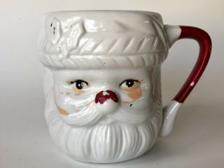 Vintage Santa Claus Head Ceramic Mug Cup With Handle Christmas Holiday Cup