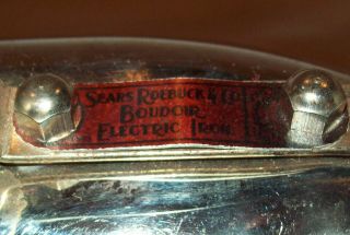 Antique vtg Ca 1900s Electric Travel Sad Iron Sears Roebuck Co Boudoir Exc Cond 3