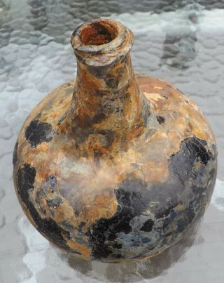 Authentic Antique 1600 - 1700 Century Blown Pontil Enlish Onion Wine Bottle