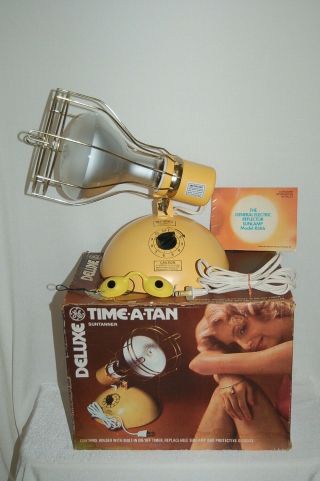 Vintage General Electric Time A Tan Deluxe Suntanner Lamp 1978