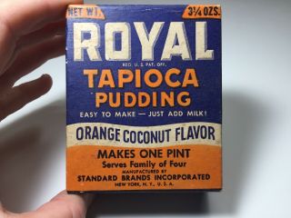 Vintage Royal Tapioca Pudding Orange Coconut Flavor Advertising Box