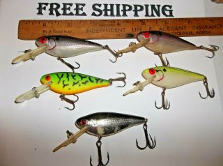 5 Vintage Cotton Cordell Cc Shad Diving Crankbaits Fishing Lures,  Tackle Find.