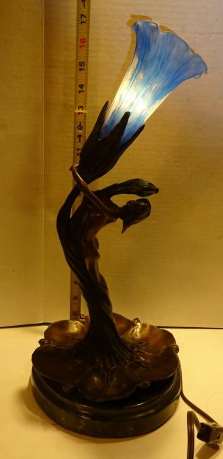Antique GURSCHNER Bronze Sculpture Novak Art Deco Lighting Women Naked 3