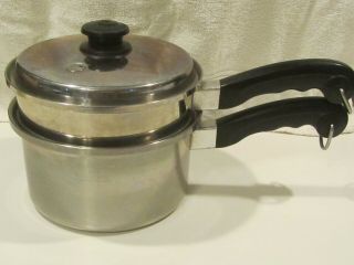 Vtg.  Saladmaster 3 Pc Stainless Steel 2.  5 Qt Sauce Pan Steamer With Lid