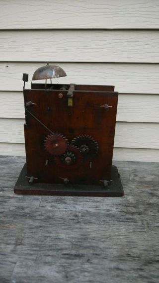 Large Antique American Wooden Tall Case Clock Movement Parts/project
