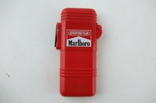 Vintage Red Marlboro Adventure Team Cigarette Lighter,  Refillable Butane Gas