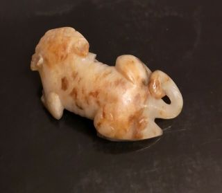 Rare Chinese Jade Carving Of A Beast Early Qing Dynasty With Provenance