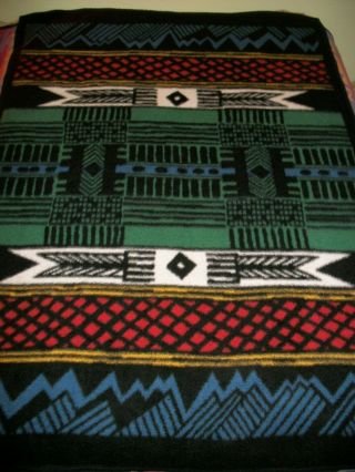 Biederlack Throw Blanket Vtg Southwestern Native Tribal Reversible 78x57 - Euc