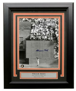 Willie Mays Signed Framed San Francisco Giants 8x10 The Catch Photo Say Hey Holo