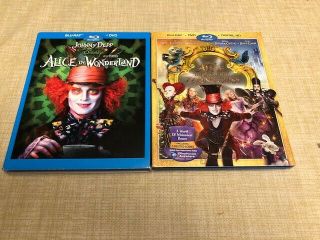 Alice In Wonderland & Alice Through The Looking Glass Bluray,  Dvd Both Movies