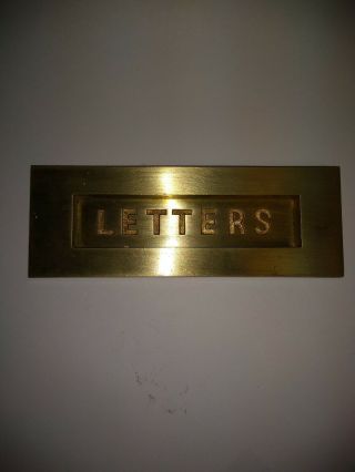 Vintage Solid Brass Letters Mail Delivery Slot Door Hardware Yale & Towne