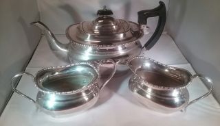 Vintage Silver Plated 3 Piece Tea Set Viners Sheffield