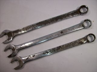 Vintage Snap On Large Combination Wrench 3 Pc Set - Oex36,  34,  32,  1 - 1/8 " To 1 "