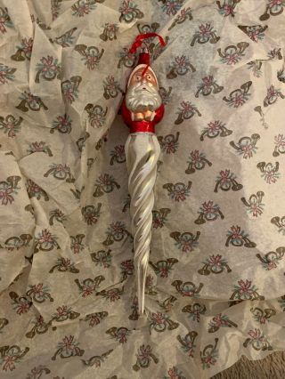 Vintage Christopher Radko Santa Spiral Christmas Ornament