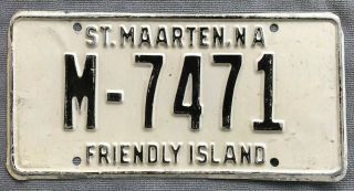 Sxm St.  Sint Maarten Dutch Caribbean Island Private Vehicle License Plate M - 7471