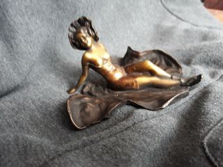 Erotic Vienna Bronze Bathing Lady Namgreb Franz Bergman Nude Naked Girl Woman