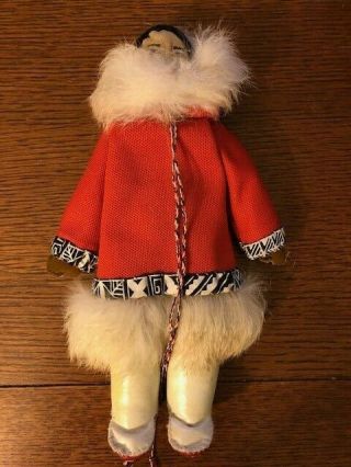 Vintage Inuit/native American/eskimo Doll In Authentic Costume