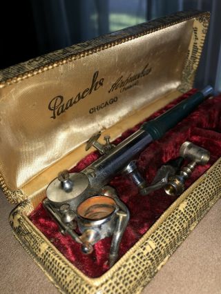 Vintage Paasch Airbrush Gun With Case And Extra Parr’s Antique