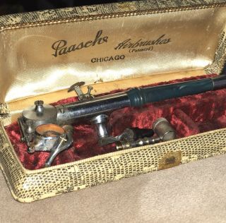 Vintage Paasch Airbrush Gun With Case And Extra Parr’s Antique 2