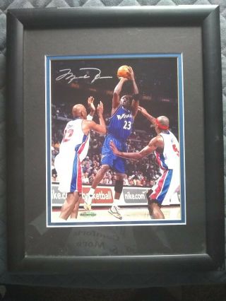Michael Jordan Washington Wizards Signed 8 X 10 Framed Picture With