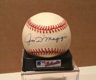 ⚾️ Yankees Hof Joe Dimaggio Signed Mlb American League Baseball With Duel ⚾️