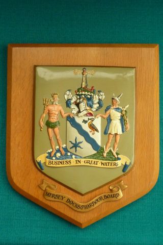 Lovely Vintage Mersey Docks & Harbour Board Liverpool Wall Plaque Shield