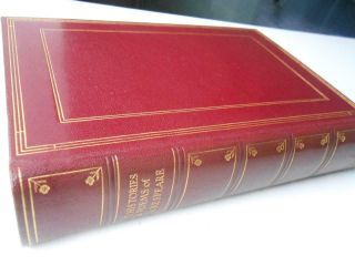 ANTIQUE LEATHER BOUND BOOK HISTORIES AND POEMS OF SHAKESPEARE 1932 2