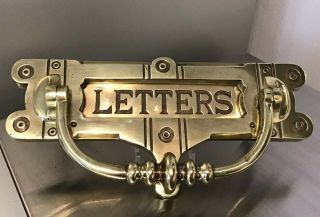Stunning Antique Reclaimed Victorian Art Nouveau Brass Letter Box & Door Knocker