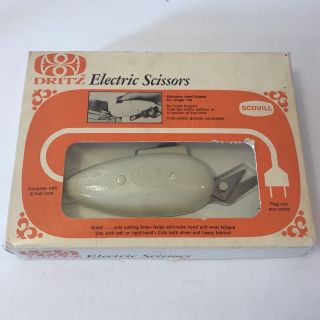 Vintage Dritz Electric Scissors Scovill For Cutting Fabric Paper Crafting Sewing