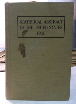 Statistical Abstract Of The United States 1928 Hardcover Book 50th Number