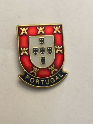 Vintage Rare Portugal Pin Badge - Gold Tone And Enamel