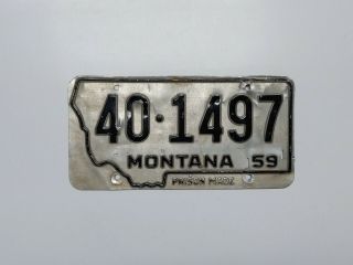 1959 Montana Prison Made License Plate