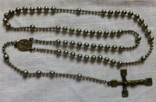 Early 1900 S Antique Military Metal Pull Chain Soldier Rosary