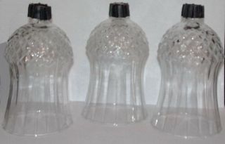3 Vintage Homco Home Interiors Clear Glass Cathedral 5 " Votive Cups Sconces.