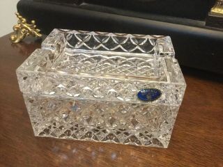 Vintage Cut Crystal 2 Piece Cigarette Box Ashtray