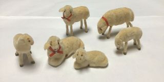 Vtg Wagner Kunstlerschutz Handwork West Germany Flocked Animal Sheep Christmas