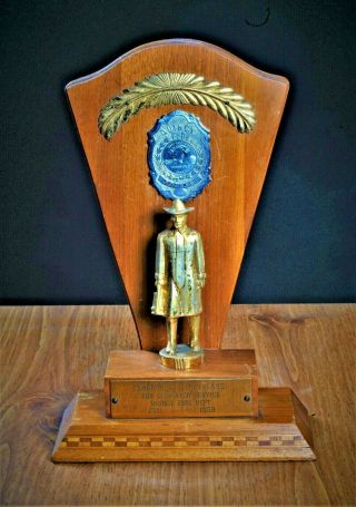 Vintage Quincy,  Ma Fire Dept Retirement Trophy Firefighter History