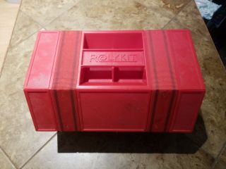 Vintage Rolykit Red Roll - Up Organizer 42 " Storage Case Box