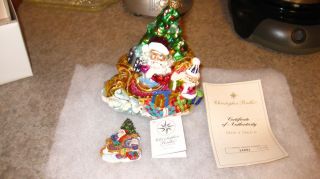 Vintage Christopher Radko Christmas Ornament Trim A Tree With Pin