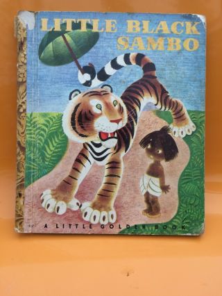 Vintage Little Black Sambo Helen Bannerman 1948 C 57 Little Golden Book