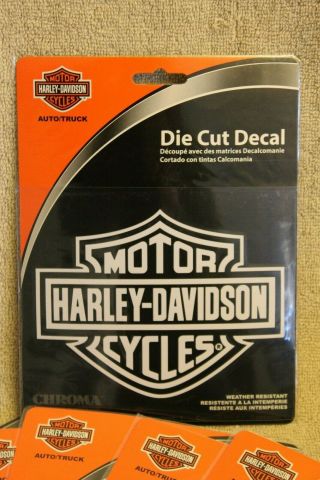 Harley - Davidson Bar And Shield Die Cutz White Decal 4 X 5 "