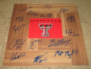 Texas Tech Red Raiders 2018 - 19 Team Signed Floorboard Autographed By Entire Team
