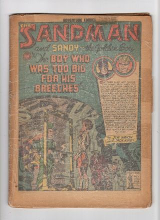 Adventure Comics 86 Vintage Dc Comic Jack Kirby Joe Simon Sandman 1943
