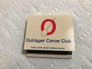 Vintage Matchbook Outrigger Canoe Club Waikiki Hi